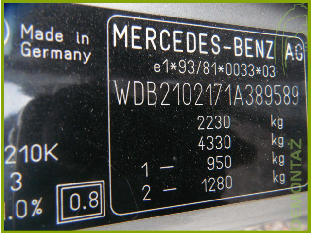 Двигатель MERCEDES W210 OM602.982 2.9 TD ODPALONY