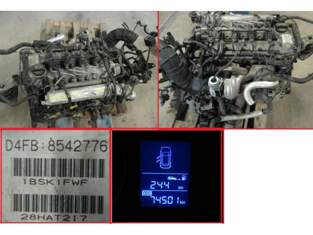 Двигатель в сборе 1, 6 CRDI D4FB HYUNDAI I30 2009