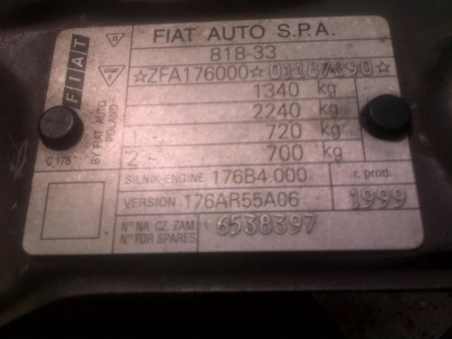 Fiat Punto 1 двигатель 1.2 8V spi.176B4000.60 л. с..