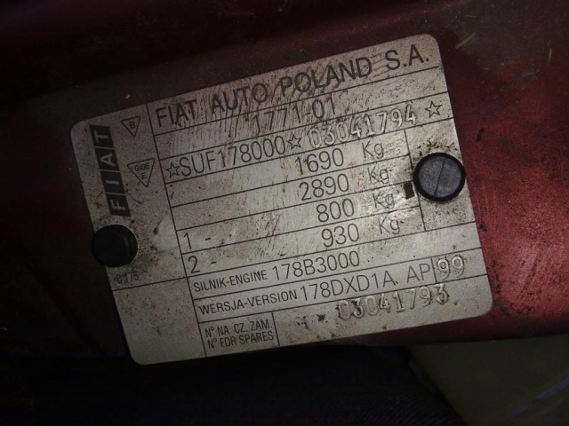 FIAT SIENA PALIO 1.6 16V kod 178B3 - двигатель