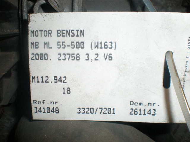 Двигатель MERCEDES 3.2 W163 M112.942 запчасти